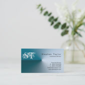 Professional Business Card Blue Plain Accounting (Standing Front)