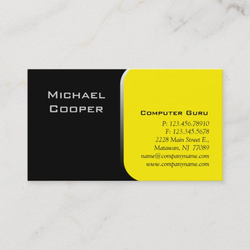 Customizable Professional Business Card Computer Yellow