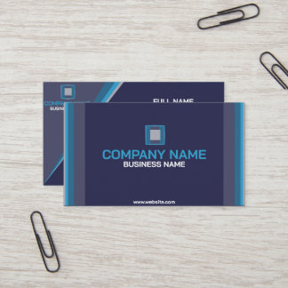 Professional Business Card; Deep Blue Modern Card