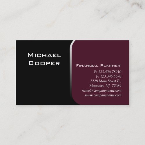 Professional Business Card Financial Planner