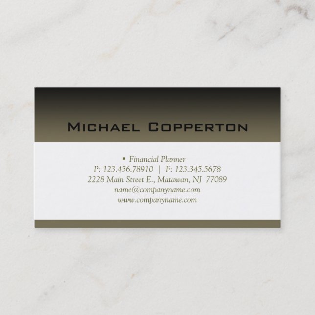 Professional Business Card Financial Planner (Front)