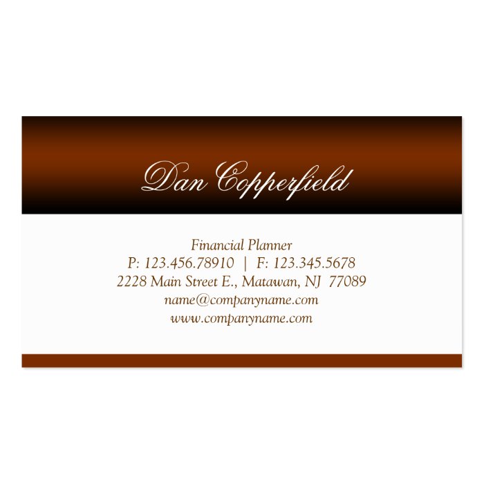 Professional Business Card Financial Planner 2