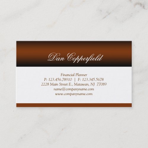 Professional Business Card Financial Planner 2