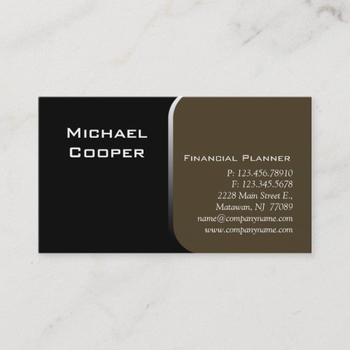 Professional Business Card Financial Planner Green