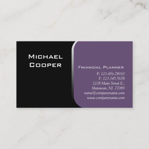 Professional Business Card Financial Planner Mauve