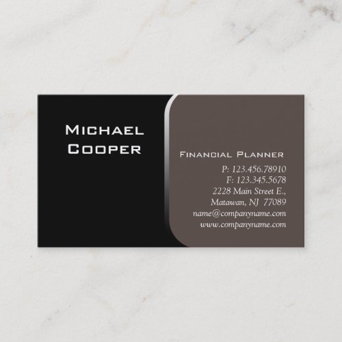 Professional Business Card Financial Planner Taupe