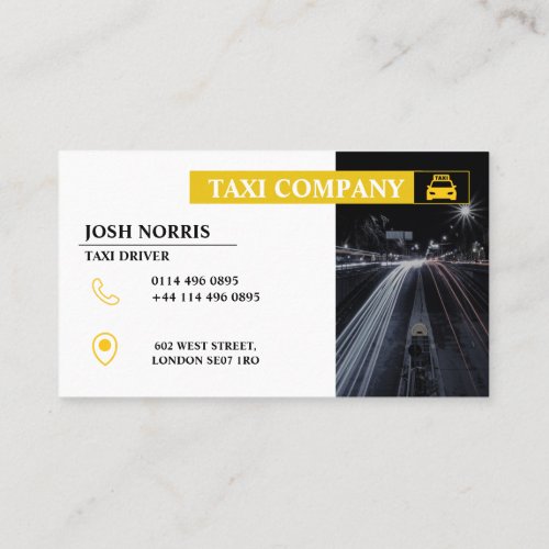 Professional Business Card for Taxi Drivers