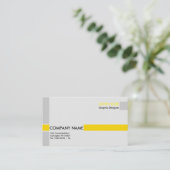 Professional business card in gray and yellow (Standing Front)