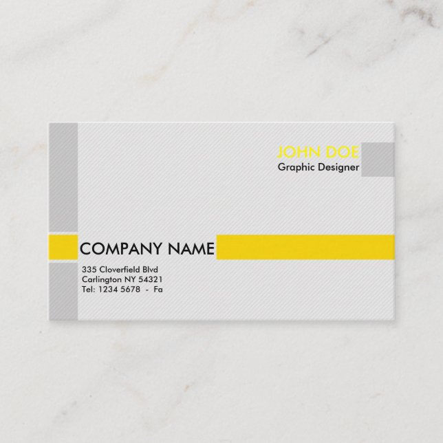 Professional business card in gray and yellow (Front)