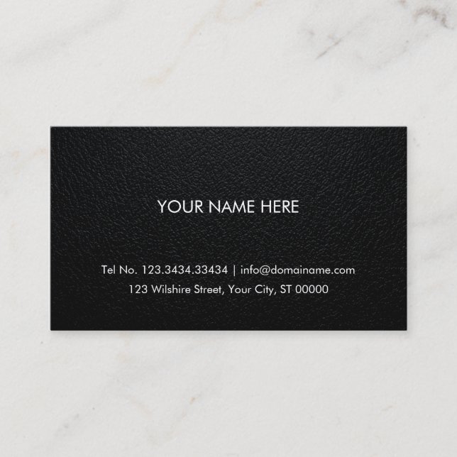 Professional Business Card - Leather Background (Front)