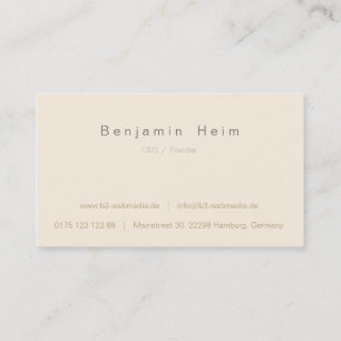 Professional business card peach / gold