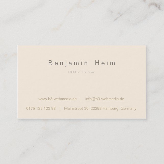 Professional business card peach / gold (Back)