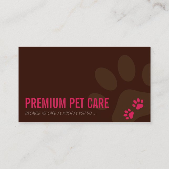 PROFESSIONAL BUSINESS CARD pet care (Front)