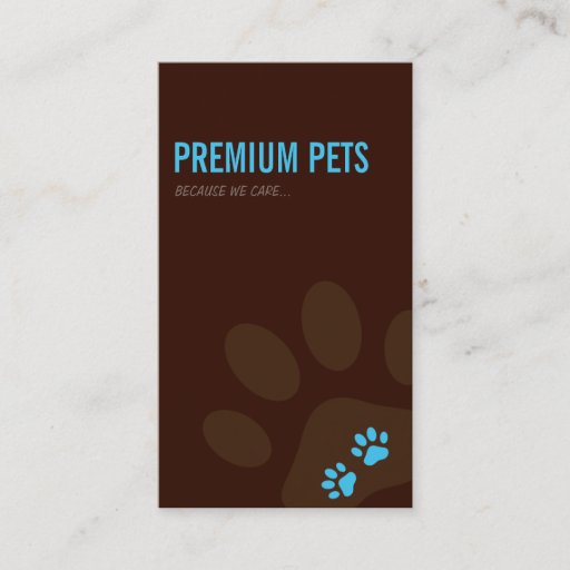 Customizable PROFESSIONAL BUSINESS CARD pet care aqua blue