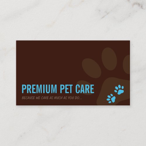 PROFESSIONAL BUSINESS CARD pet care aqua blue