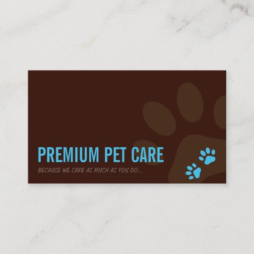 Customizable PROFESSIONAL BUSINESS CARD pet care aqua blue