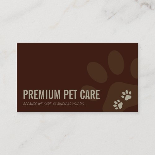 PROFESSIONAL BUSINESS CARD pet care latte brown