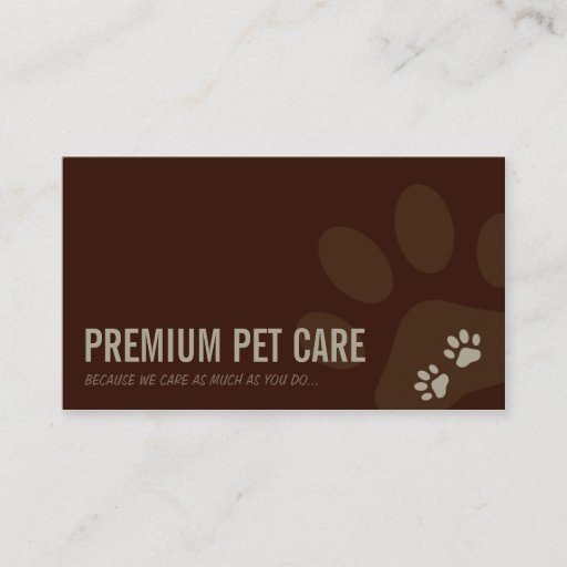 Customizable PROFESSIONAL BUSINESS CARD pet care latte brown