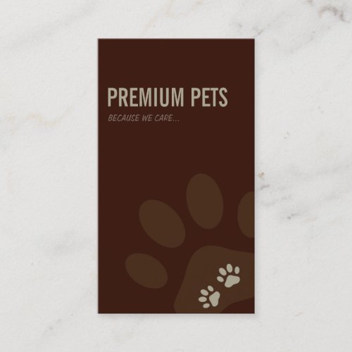 PROFESSIONAL BUSINESS CARD pet care light brown