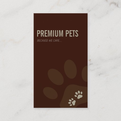 Customizable PROFESSIONAL BUSINESS CARD pet care light brown