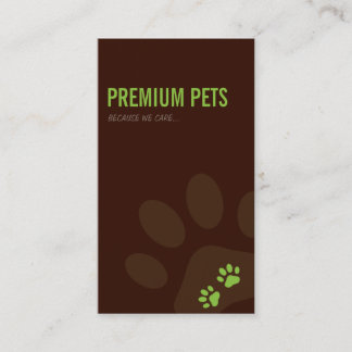 PROFESSIONAL BUSINESS CARD pet care lime green