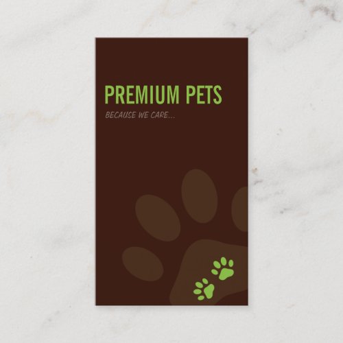 PROFESSIONAL BUSINESS CARD pet care lime green