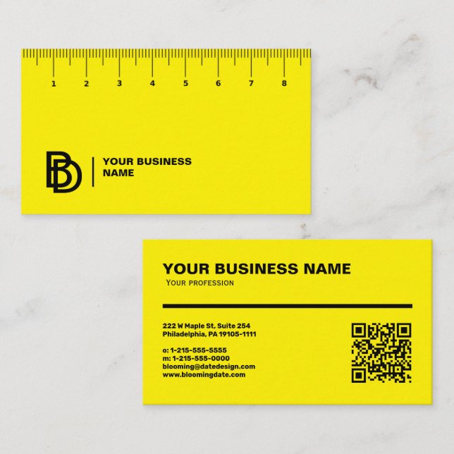 Professional Business Card with Ruler (cm) (Front/Back)
