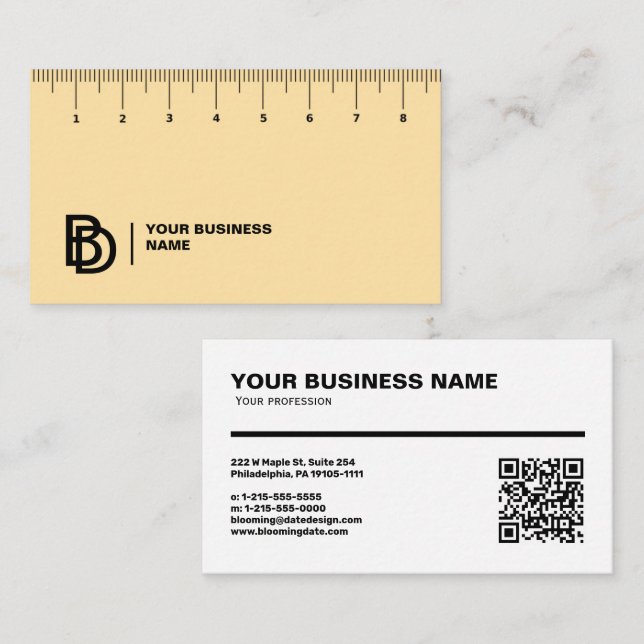 Professional Business Card with Ruler (cm) (Front/Back)