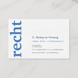 Professional business cards blue white