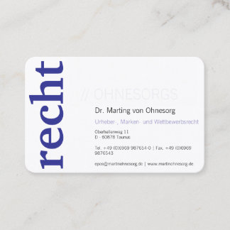 Professional business cards for Lawyer dark blue
