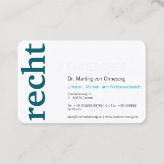 Professional business cards for Lawyer green