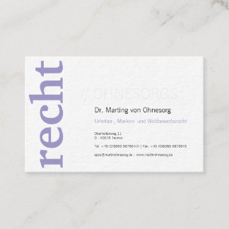 Professional business cards for Lawyer purple