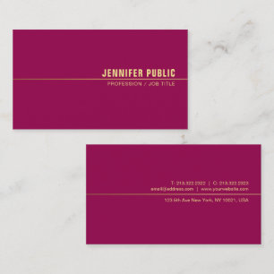 Professional Business Cards Gold Viva Magenta