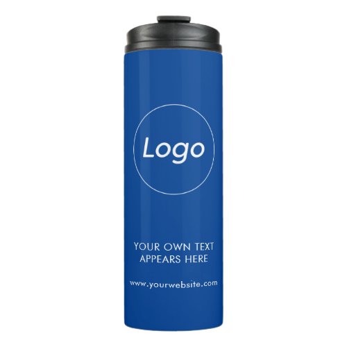Professional Business Company Corporate Logo Blue Thermal Tumbler