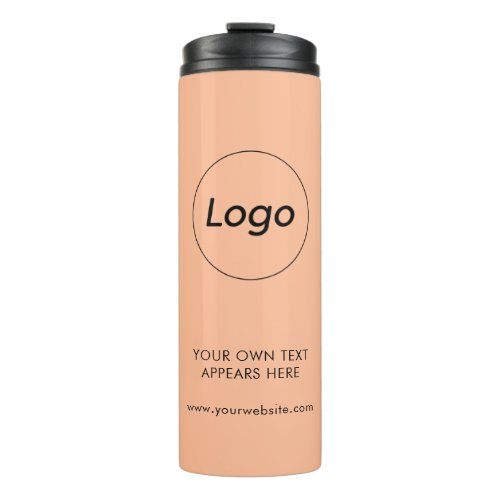 Professional Business Company Corporate Logo Peach Thermal Tumbler