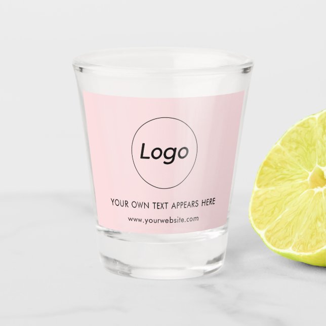 Professional Business Company Corporate Logo Pink Shot Glass (Front)