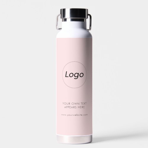 Professional Business Company Corporate Logo Pink Water Bottle
