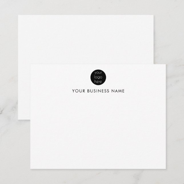 Professional Business Company Logo Brand Note Card (Front/Back)