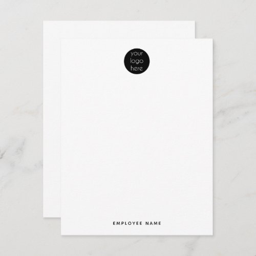 Professional Business Company Logo Employee Note Card
