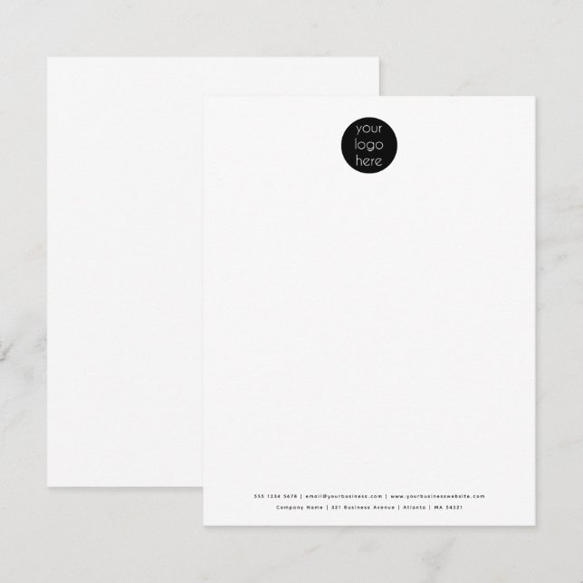 Professional Business Company Logo Minimalist  Note Card (Front/Back)