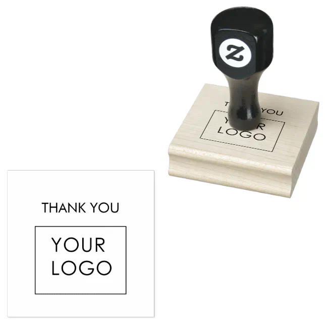 Professional Business Company Logo Thank You Rubber Stamp | Zazzle
