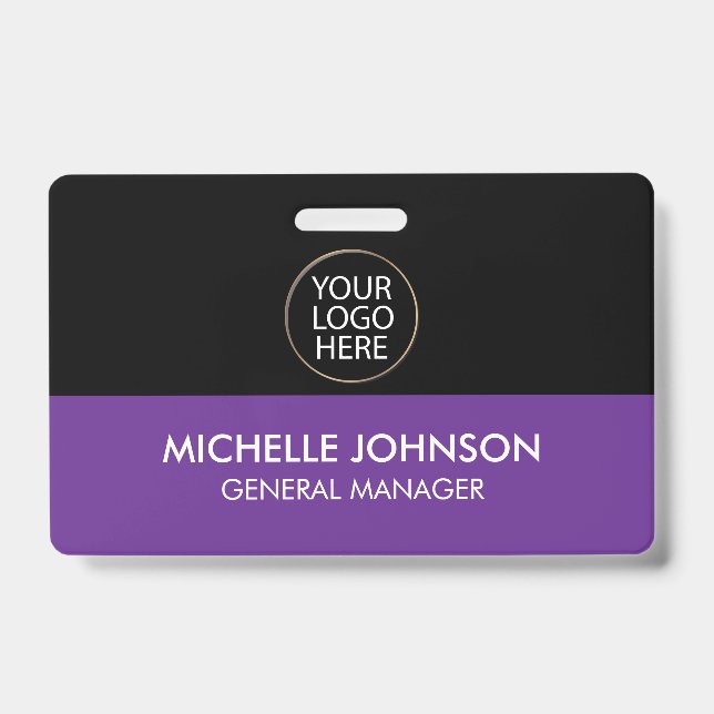 Professional Business Custom Company Logo & Text   Badge (Front)