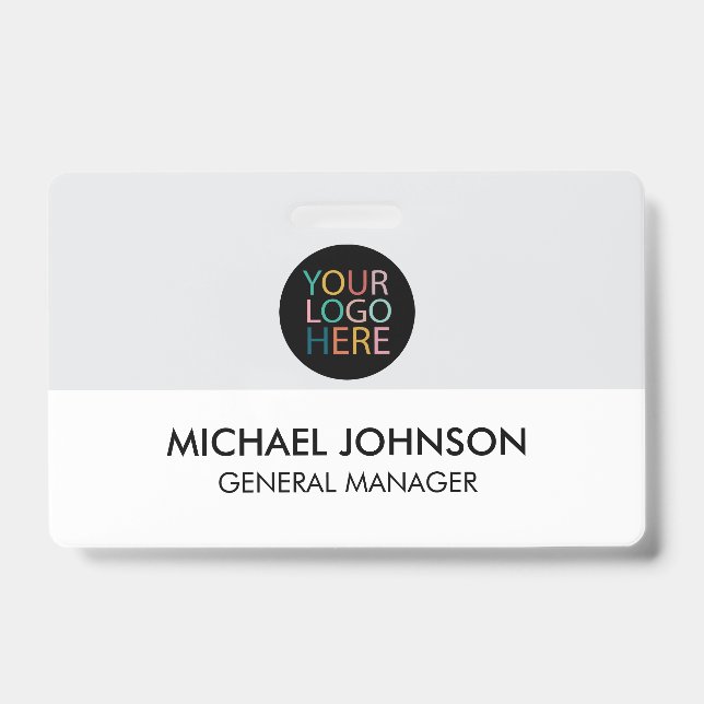 Professional Business Custom Company Logo & Text   Badge (Front)