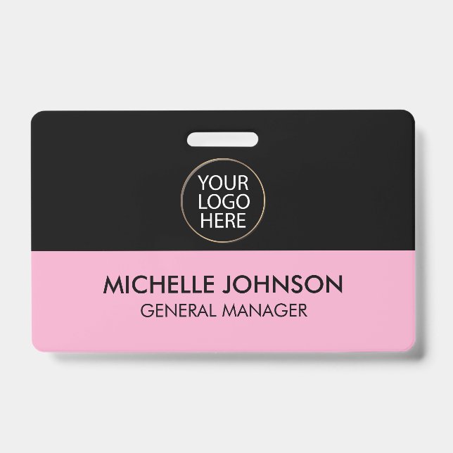 Professional Business Custom Company Logo & Text   Badge (Front)