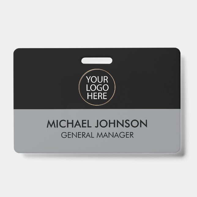 Professional Business Custom Company Logo & Text   Badge (Front)