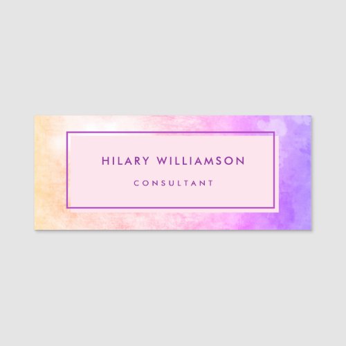 Professional Business Cute Pink Magnetic Name Tag