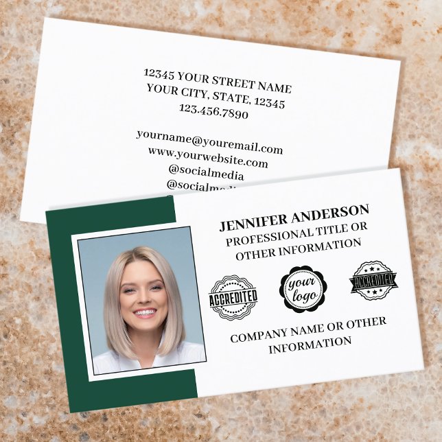 Professional Business Employee Custom Photo Green Card (Creator Uploaded)