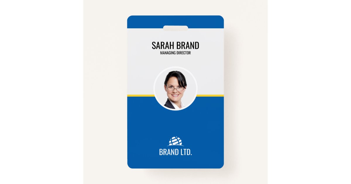 Professional Business Employee ID Badge Zazzle
