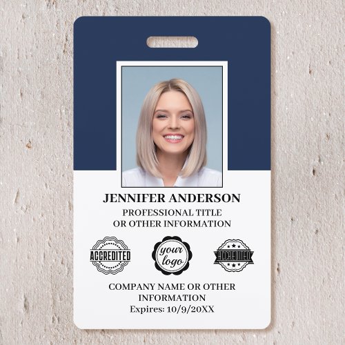 Professional Business Employee ID Security Blue Badge