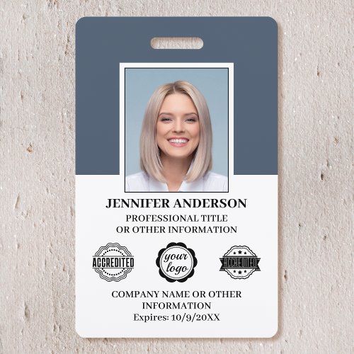 Professional Business Employee ID Security Gray Badge